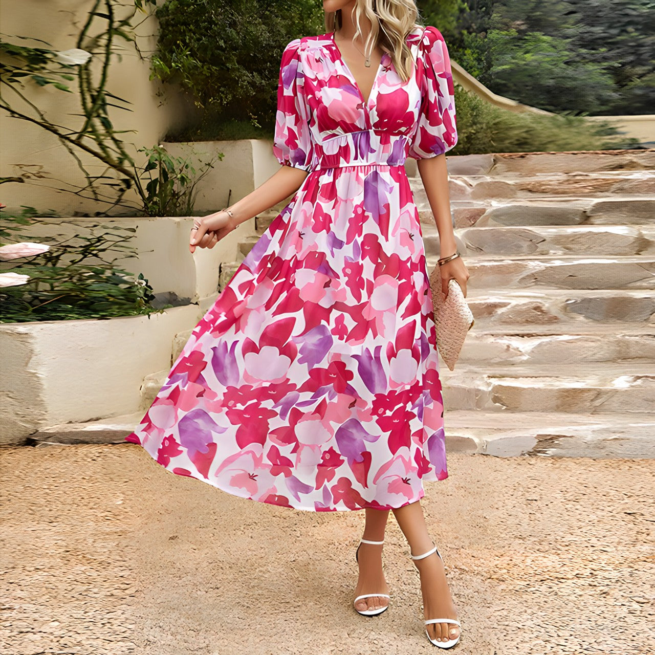 Sasha™ | Elegant V-Neck Dress