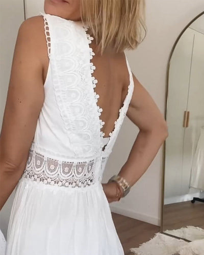 Alexandra™ | White Plunge Dress