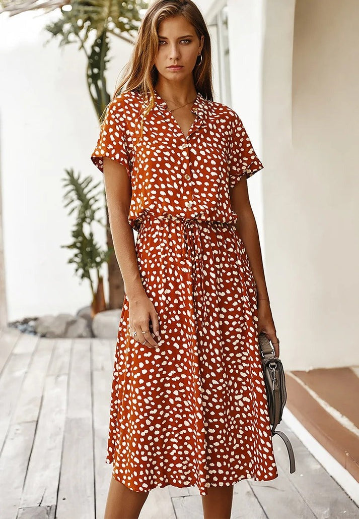 Ottilie™ | Printed V-Neck Dress