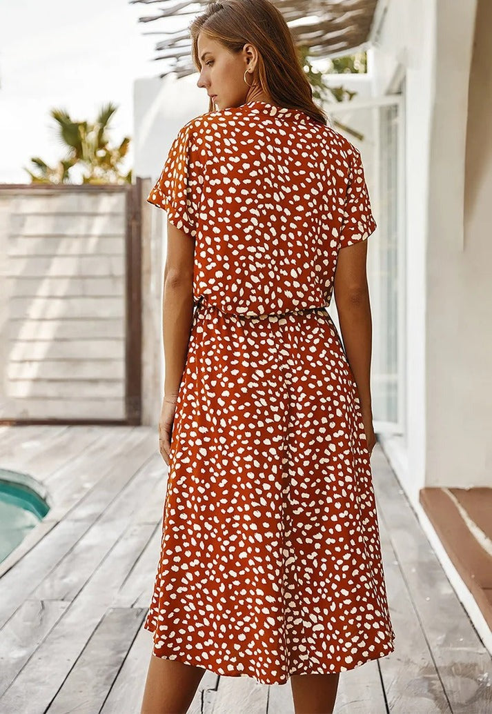 Ottilie™ | Printed V-Neck Dress
