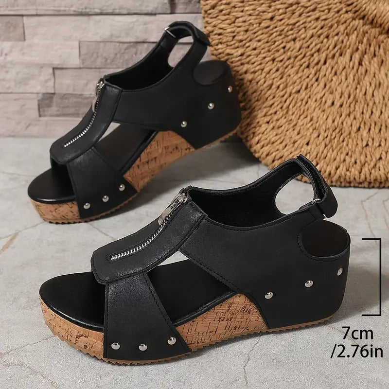 Evi™ | Retro Wedge Booties