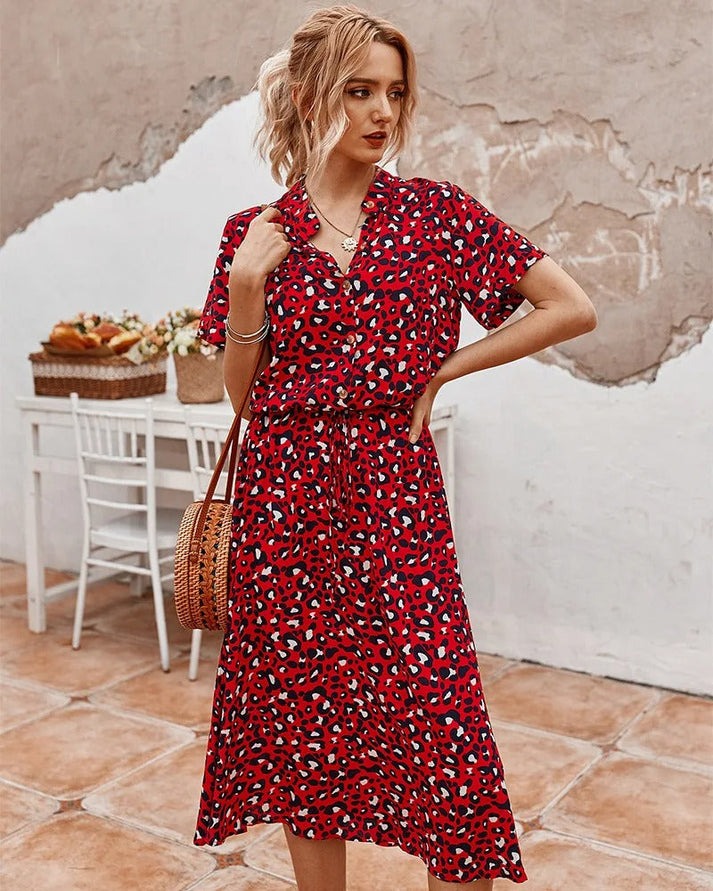 Ottilie™ | Printed V-Neck Dress