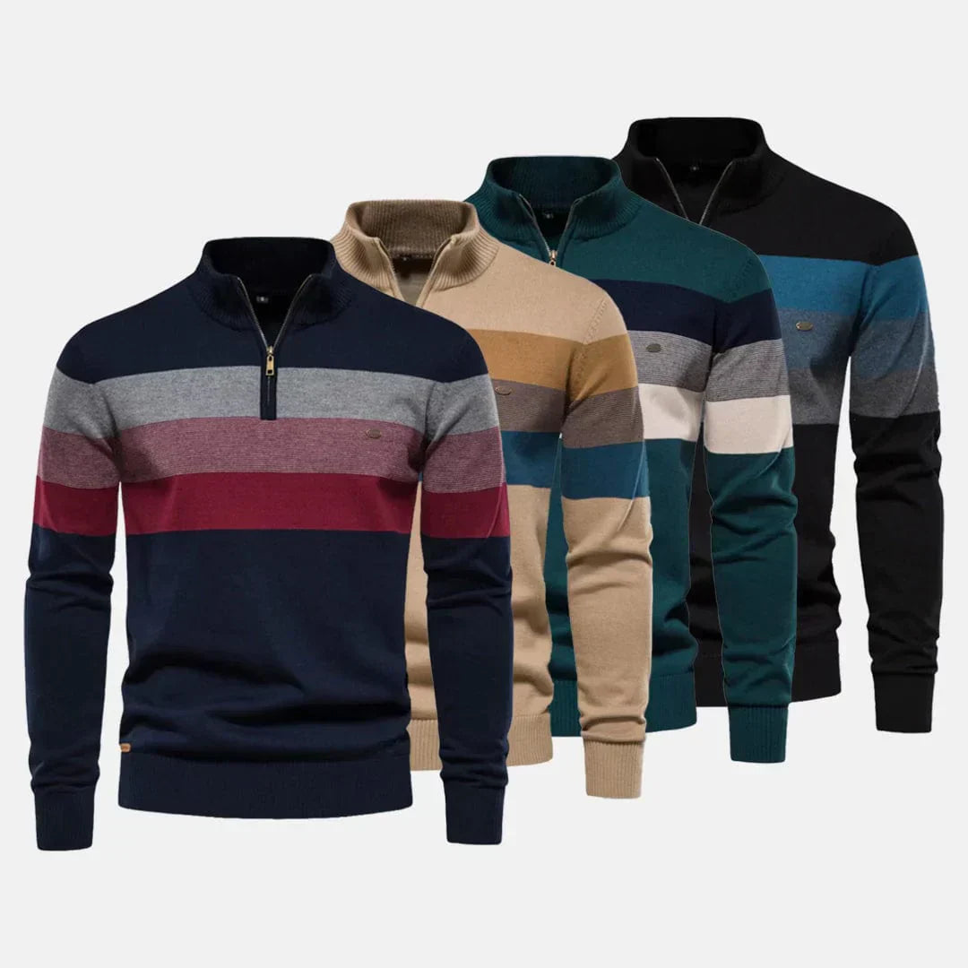 Mason™ | Striped Zip-Collar Jumper