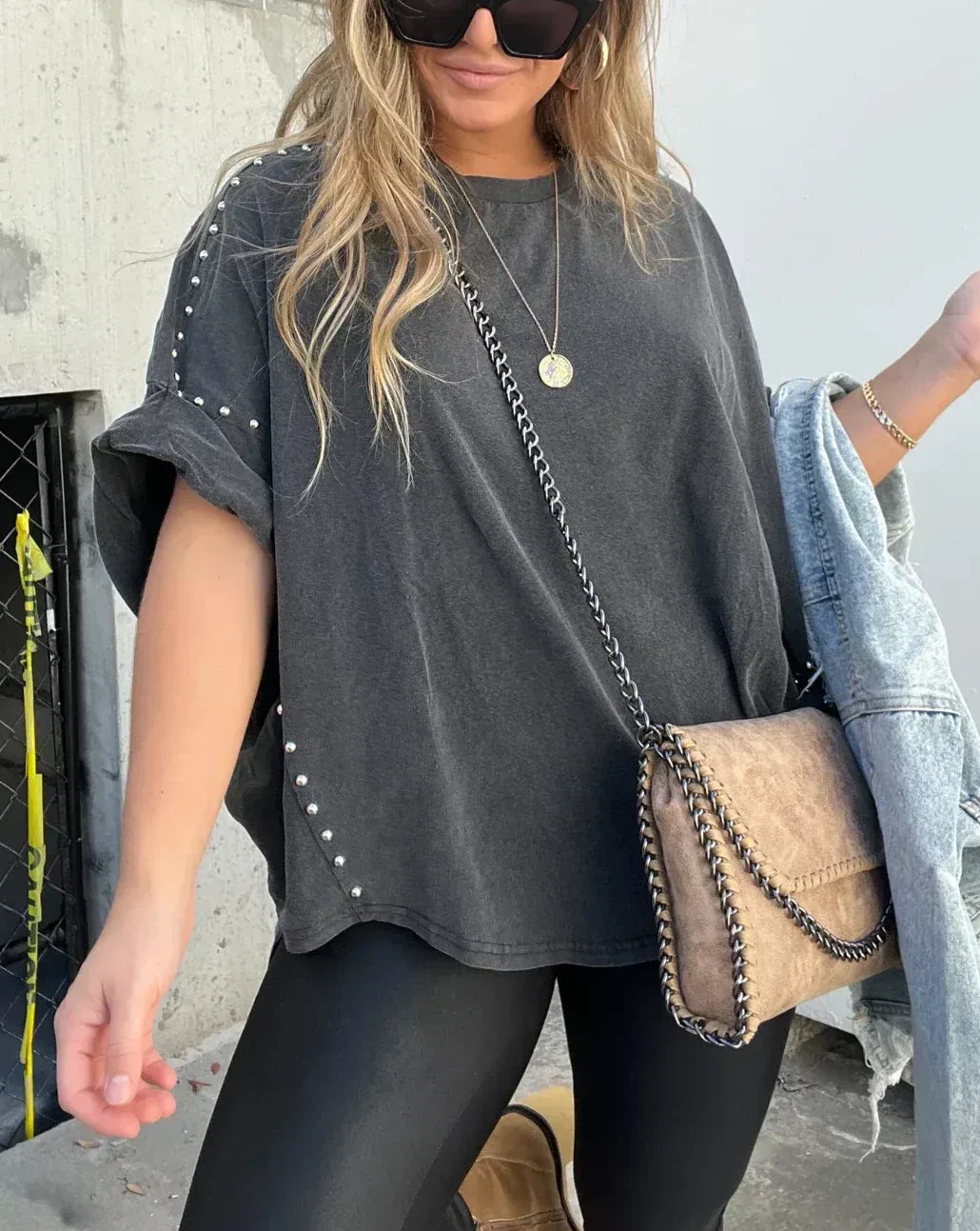 Bella™ | Oversized Studs T-Shirt