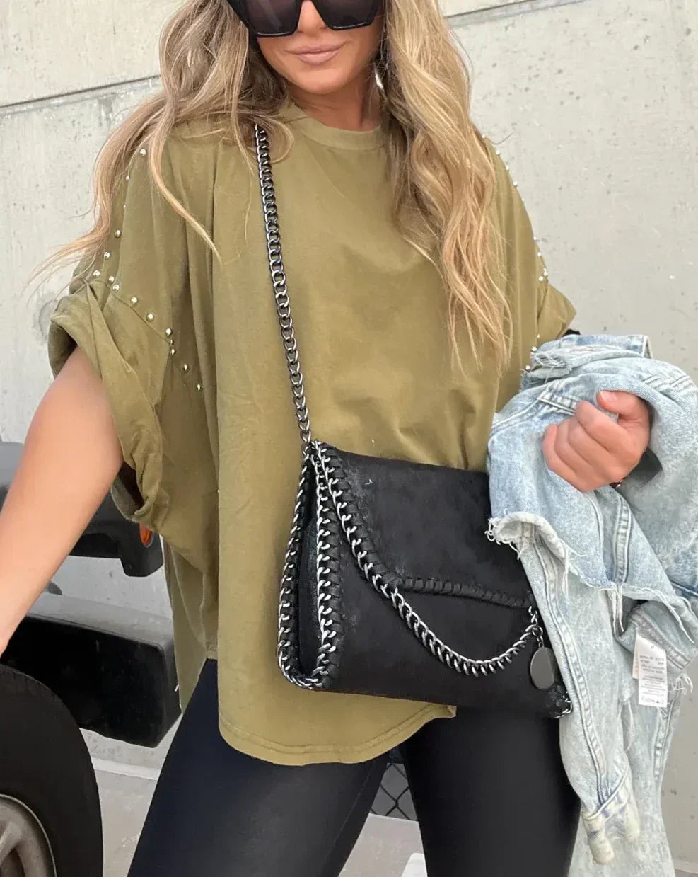 Bella™ | Oversized Studs T-Shirt