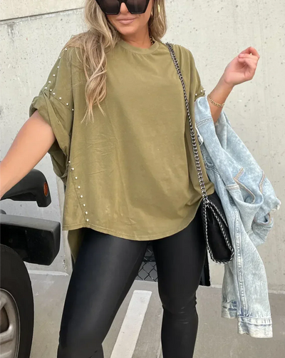 Bella™ | Oversized Studs T-Shirt