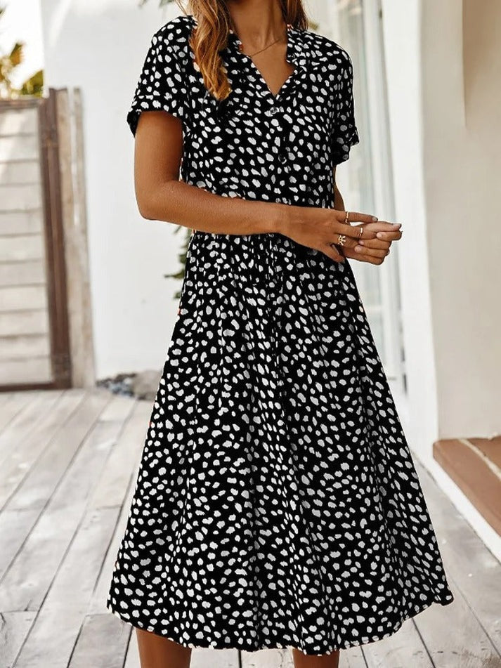 Ottilie™ | Printed V-Neck Dress