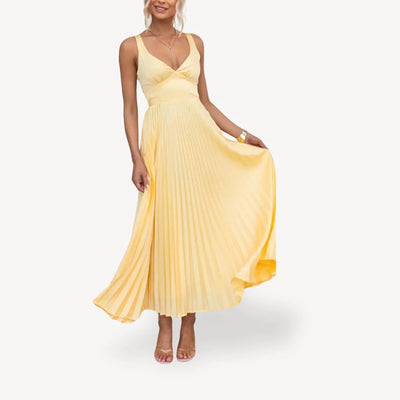 Esmea™ | Pleated V-Neck Dress