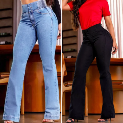 Faela™ | High-Waisted Flared Jeans